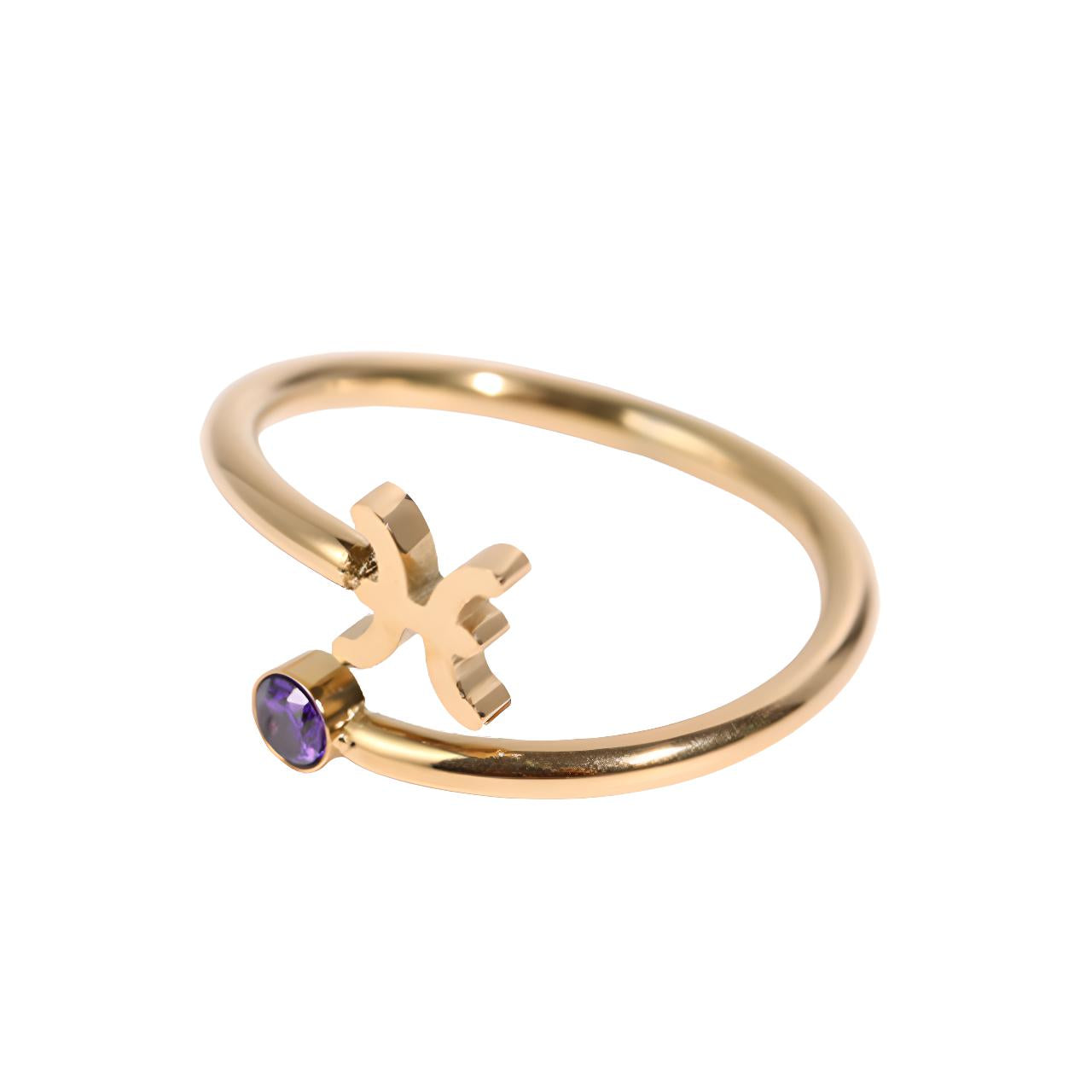 Pisces Astrological Sign Ring Gold for Women Free Vibes