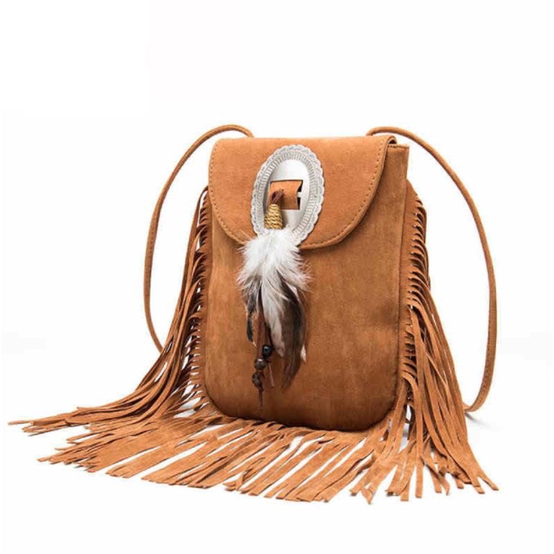 Sac frange outlet camel