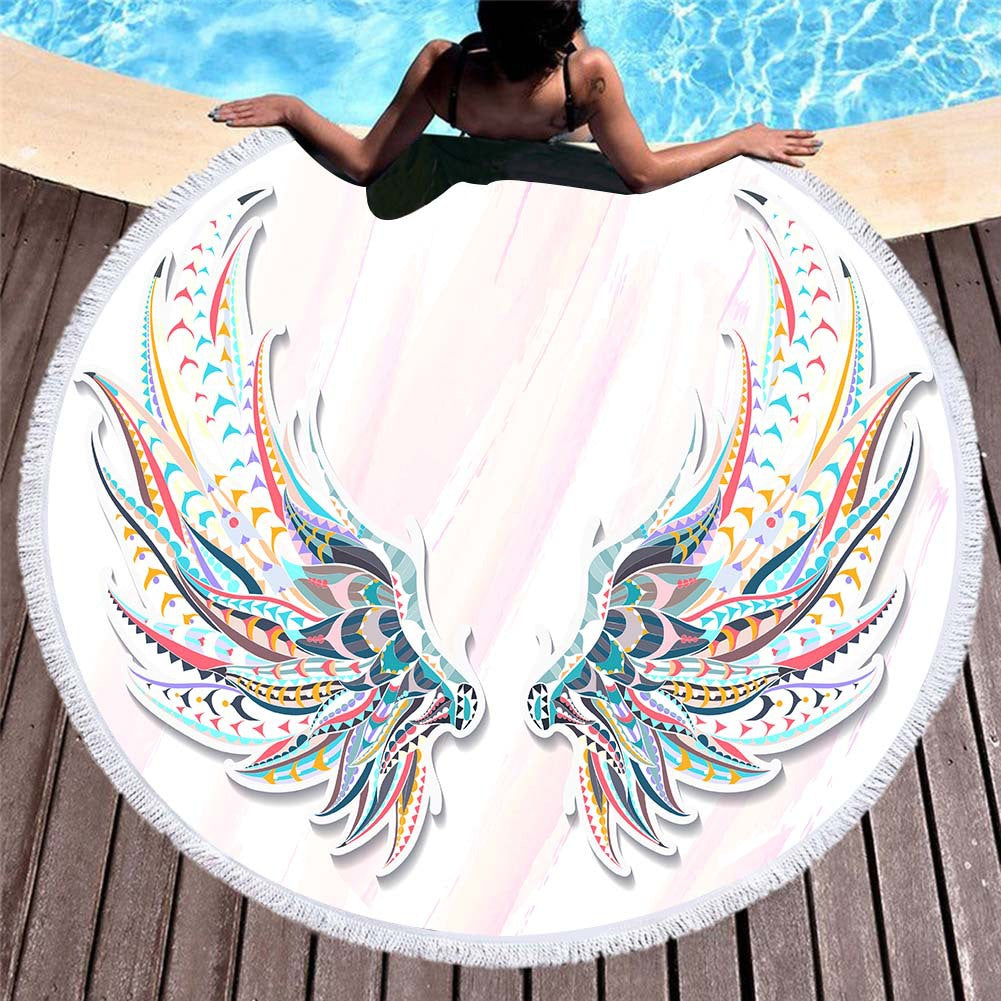 Serviette Ronde Ethnique Ailes