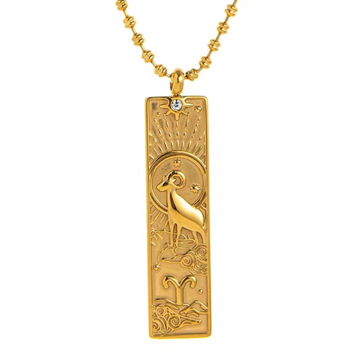 Rectangular Pendant Zodiac Necklace
