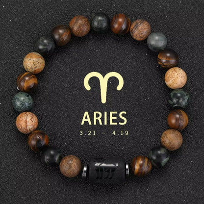 Bracciale Segno Zodiacale con Pietra Naturale