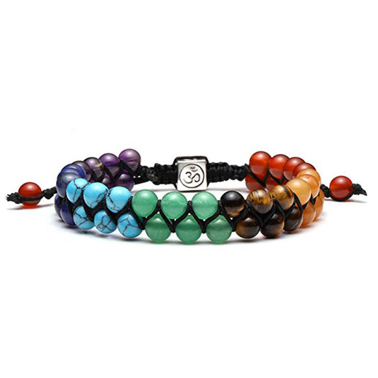 Bracelet 7 chakras pierres volcaniques