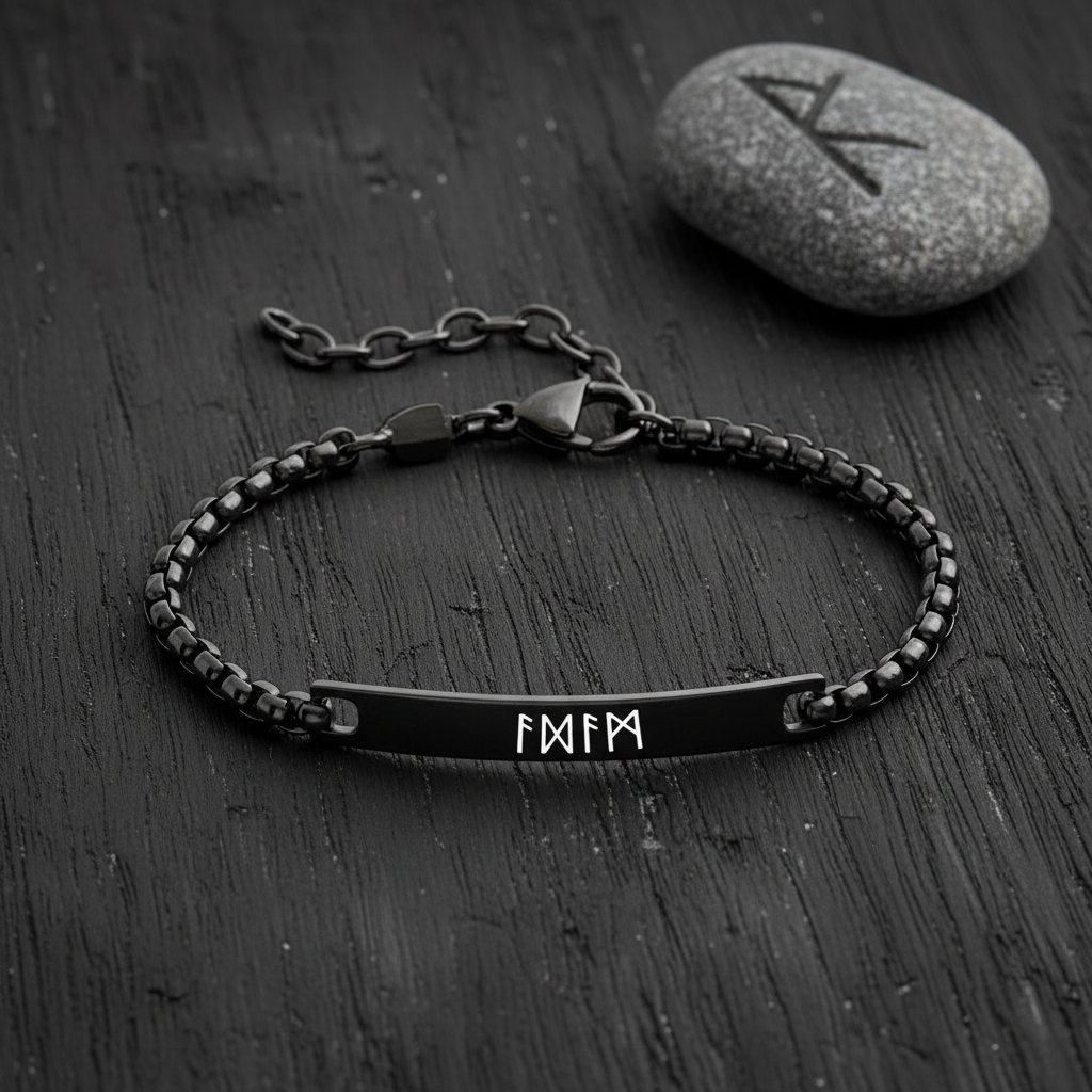 Viking Runes Thin Bracelet