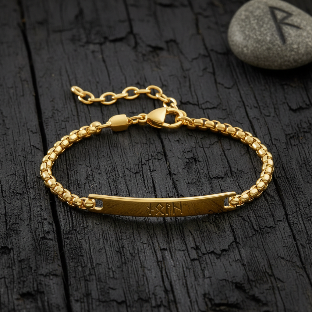 Viking Runes Thin Bracelet