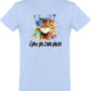 T-shirt bleu Psychédélique Chat