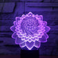 Lampe Led 3D Fleur de Lotus Violet
