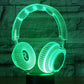 Lampe Led 3D Casque de Musique Vert